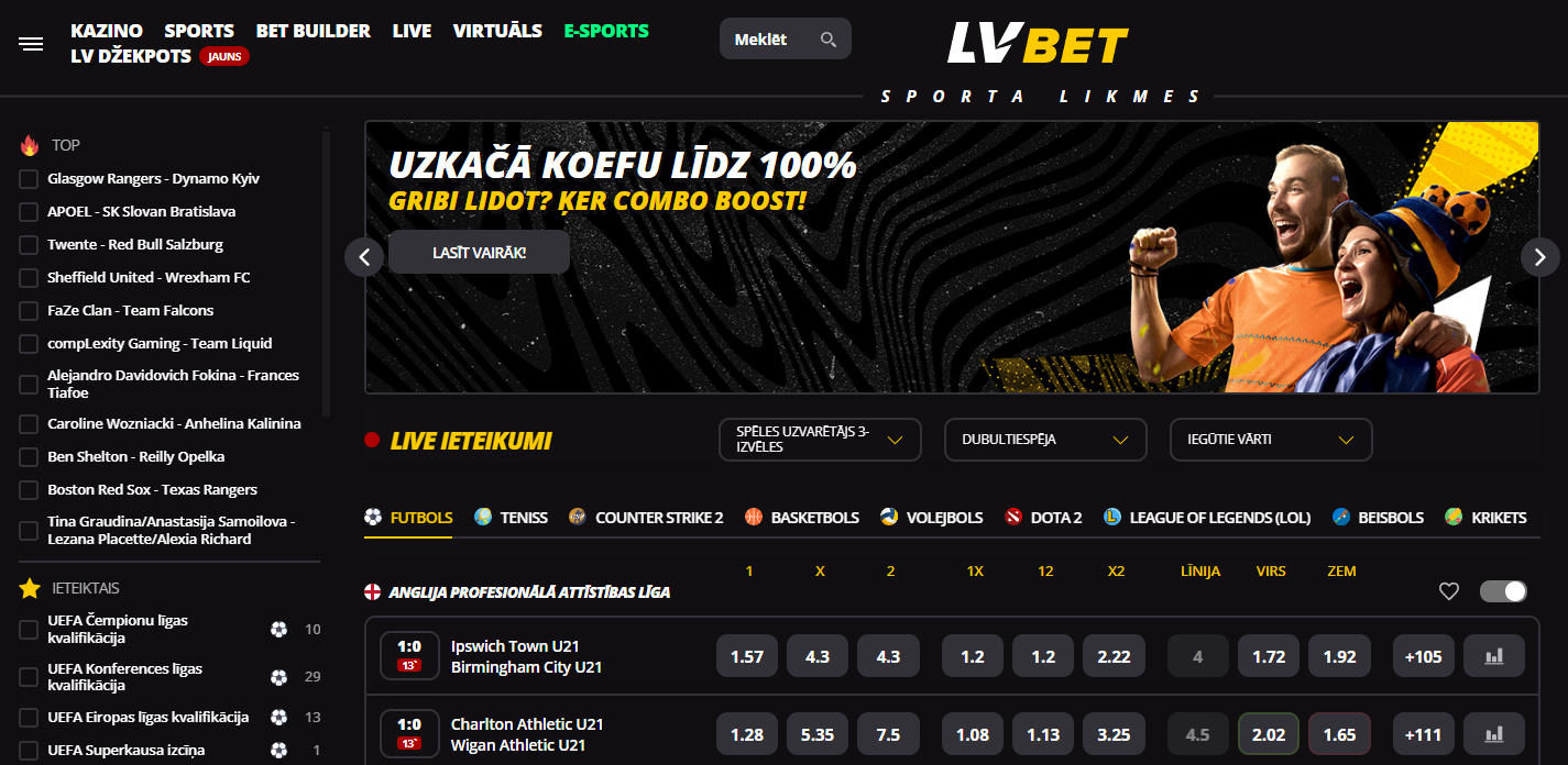 LvBet interface